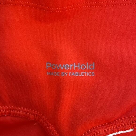 Fabletics Red Criss Cross Back Powerhold Leggings Size Medium - Picture 6 of 7